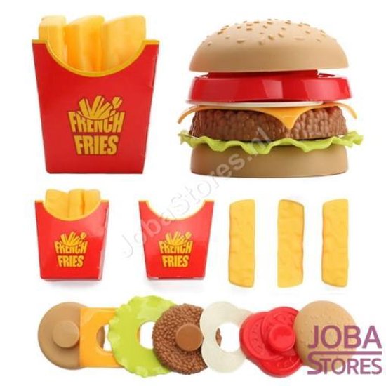 brandstof eenvoudig Zuivelproducten Speelgoed Hamburger + Frietjes (maak je eigen hamburger) | bol.com