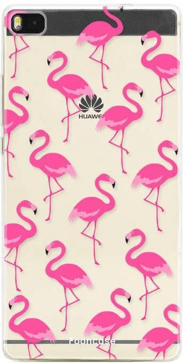 Huawei P8 hoesje TPU Soft Case - Back Cover - Flamingo