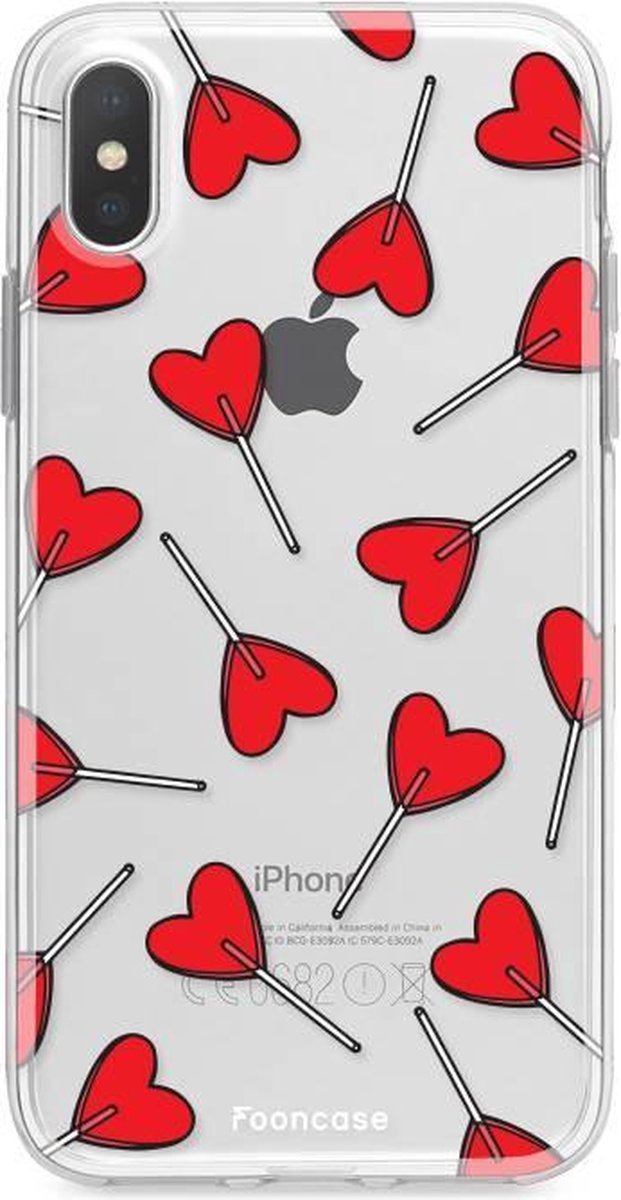 Fooncase Hoesje Geschikt voor iPhone XS - Shockproof Case - Back Cover / Soft Case - Love Pop