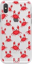 Fooncase Hoesje Geschikt voor iPhone XS - Shockproof Case - Back Cover / Soft Case - Crabs / Krabbetjes / Krabben