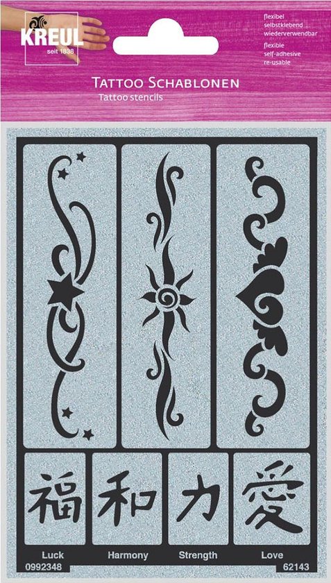 Modele De Tatouage Crawl Pochoir Adhesif Avec Des Tatouages Tribaux Et Chinois Bol Com