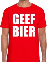 Geef Bier heren T-shirt rood XL