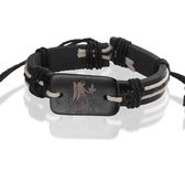 Montebello Armband Maagd - Unisex - Leer - Horoscoop - ∅20 - 23 cm