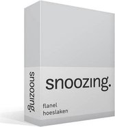 Snoozing - Flanelle - Hoeslaken - Lits jumeaux - 200x200 cm - Grijs
