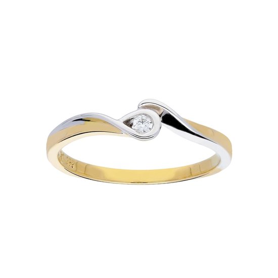 Glow 214.522056 Dames Ring - Sieraad - 0,03 crt - 14 Karaat Goud - Diamant - 4 mm breed