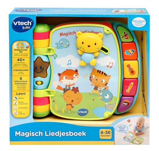 VTech Magisch Liedjesboek - Interactief Baby Boekje - Educatief Speelgoed - met Geluid - Blauw - VTech