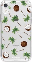 Fooncase Hoesje Geschikt voor iPhone XR - Shockproof Case - Back Cover / Soft Case - Coco Paradise / Kokosnoot / Palmboom