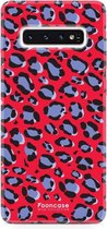 Samsung Galaxy S10 hoesje TPU Soft Case - Back Cover - Luipaard / Leopard print / Rood