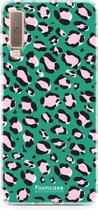 Samsung Galaxy A7 2018 hoesje TPU Soft Case - Back Cover - Luipaard / Leopard print / Groen