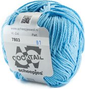 Scheepjes Cocktail licht turquoise 7803. PAK MET 10 BOLLEN a 50 GRAM.