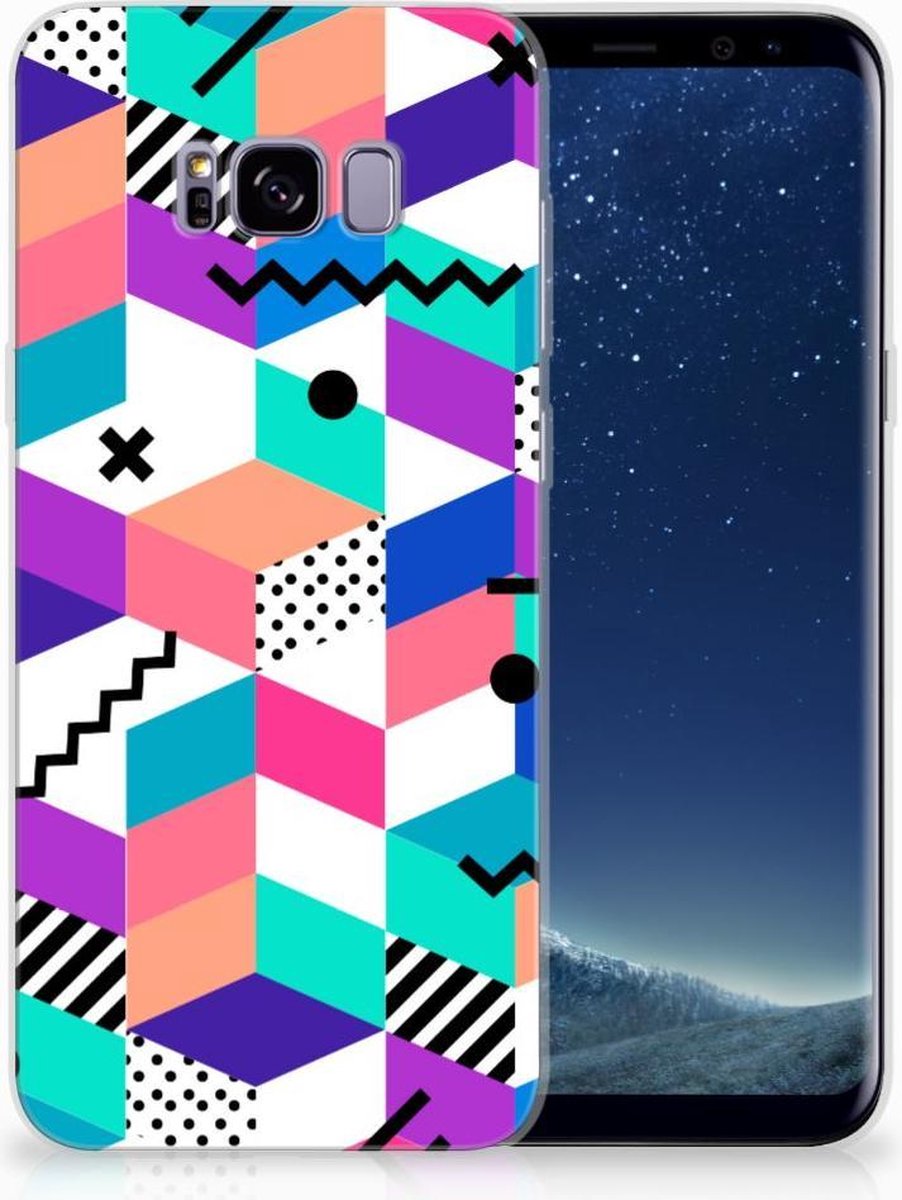 Samsung Galaxy S8 Plus TPU Hoesje Blokken Kleurrijk