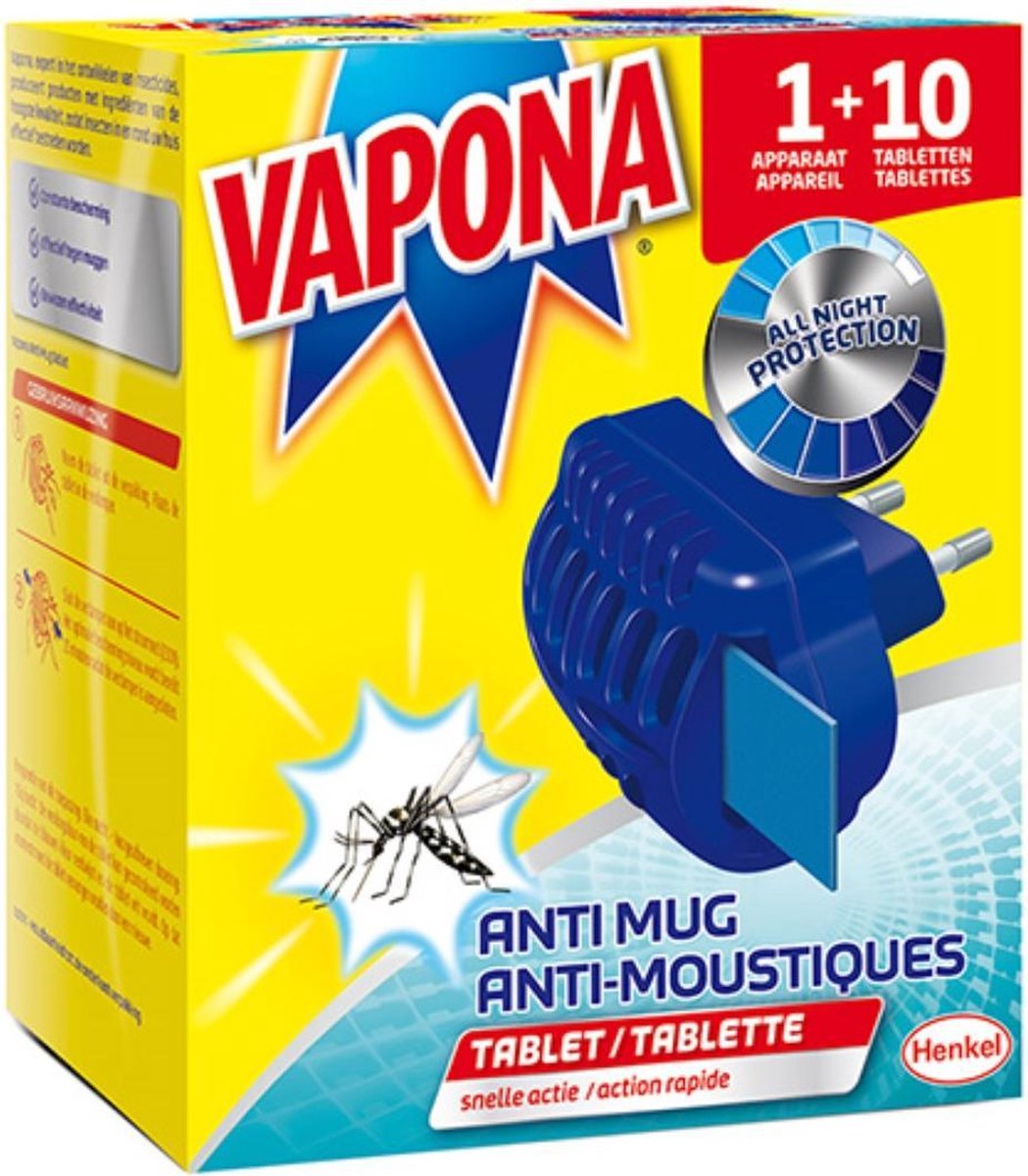 Vapona Anti Mug Stekker met 10 Tabletten | bol.com