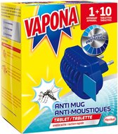 Vapona Anti Mug Stekker met 10 Tabletten - Blauw