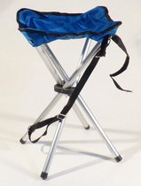 Campusit lichtgewicht camping / vis krukje - 4-poot - aluminium - blauw