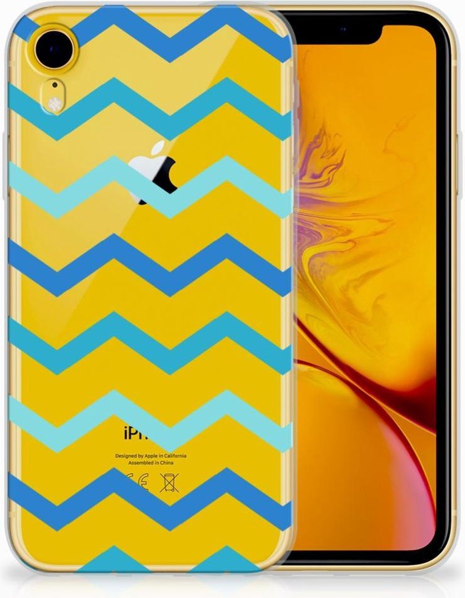 Apple iPhone Xr TPU bumper Zigzag Blauw