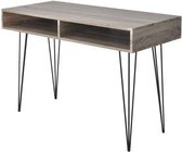 Bureau met 2 compartimenten grijs (incl. vloerviltjes)