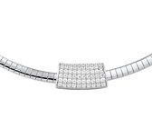 The Jewelry Collection Ketting Zirkonia 4,0 mm 42 cm - Zilver