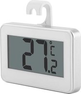 Koelkast-thermometer digitaal | Met handig bevries-alarm| Stevig te bevestigen via de haak of magneet | bereik van -20 tot wel 60 graden | Goed afleesbaar LCD | Mooi strak wit ontw