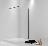 Aqua Royal - Douchewand - Inloopdouche - Easy Clean - 10mm - Veiligheidsglas - 100cm - Mat Zwart