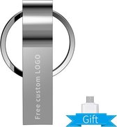 Revamp USB 3.0 OTG 64GB flash drive metallic grijs met verloopstuk naar micro USB (NIET voor iPhones of telefoons met mini USB-C)