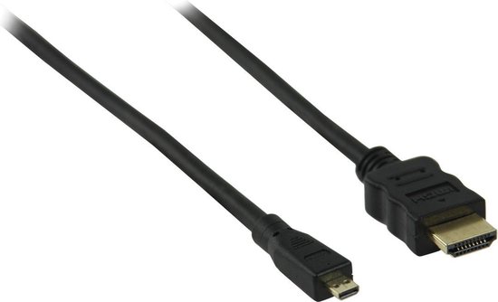 Valueline High Speed HDMI-kabel met ethernet HDMI-connector - HDMI micro-connector 1,50 m zwart - Valueline
