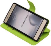 Cross Pattern TPU Bookstyle Wallet Case Hoesjes voor Huawei P9 Plus Groen