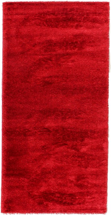 Hoogpolig Karpet met een Bijzonder Glans Vertoon - 80X50 cm - Rood | bol.com