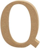 Letter, Q, h: 8 cm, dikte 1,5 cm, MDF, 1stuk