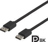 DELTACO DP8K-1030, DisplayPort naar Displayport Monitorkabel 8K, Gecertificeerd, DisplayPort kabel 8K, DP 1.4, 3 meter