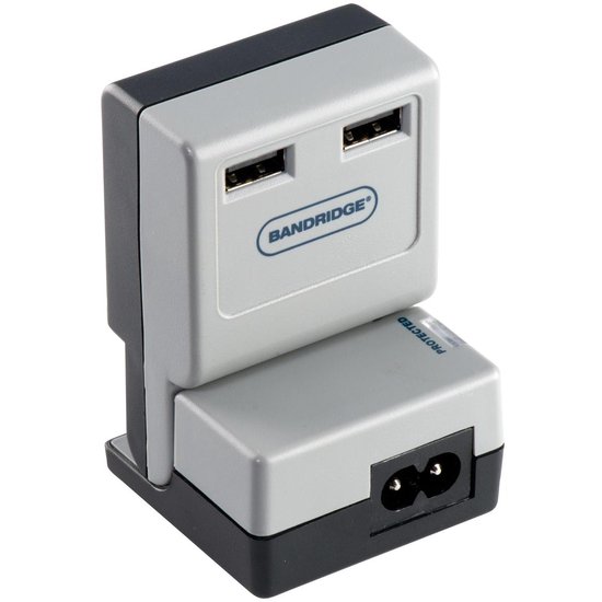 Bandridge Notebook Surge 2 prise AC(s) 110-240 V Zwart Grijs