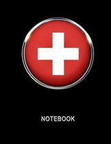 Notebook. Switzerland Flag Cover. Composition Notebook. College Ruled. 8.5 x 11. 120 Pages.