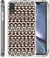 Geschikt voor iPhone XR Stevige Bumper Hoesje Aztec Brown