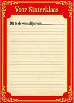 30x Papieren Sinterklaas kleurplaat placemat verlanglijsten voor bedrijven / scholen / evenementen / kinderopvang