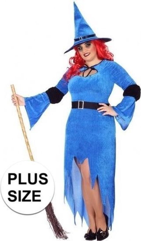 Grote maten Heksen verkleed kostuum blauw voor dames - Heks verkleed outfit  plus size... | bol.com