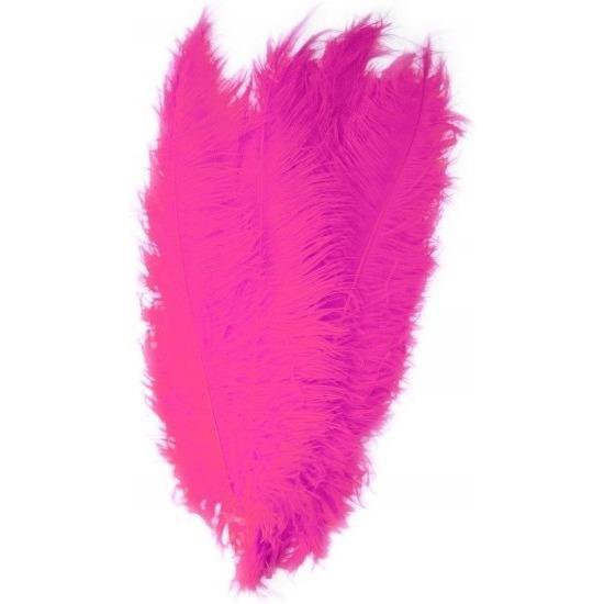 Opmerkelijk terrorist Omleiden Grote veer/struisvogelveren fuchsia roze 50 cm - Carnaval feestartikelen  -... | bol.com