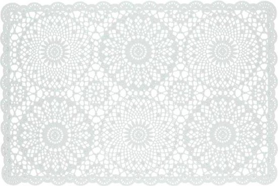 HD Collection - Vinyl Lace Placemats - Wit - Per 4 stuks | bol.com
