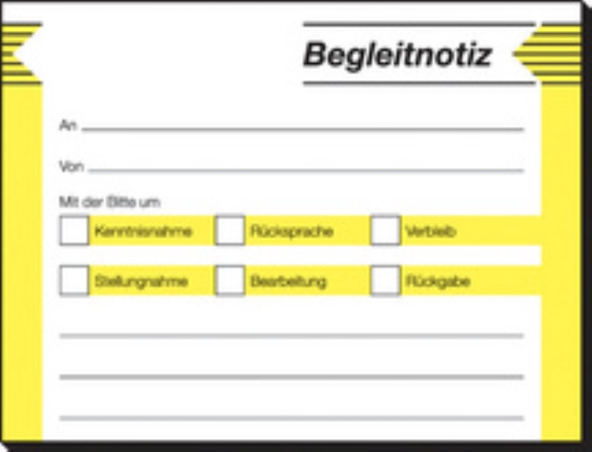 Sigel zelfklevende notitieformulieren Begleitnotiz, 100×75 mm, 50 vel