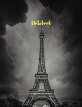 Notebook. Eiffel Tower Cover. Composition Notebook. College Ruled. 8.5 x 11. 120 Pages.