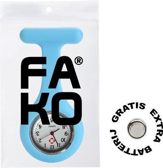 Fako® - Verpleegstershorloge - Zusterhorloge - Verpleegster Horloge - Siliconen Uni - Babyblauw