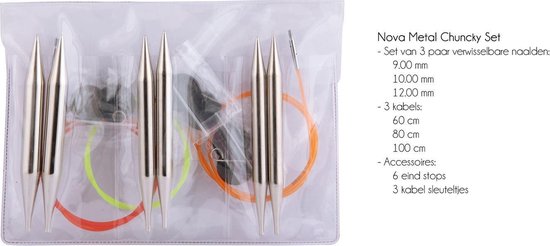 KnitPro Nova Metal verwisselbare naaldenset deluxe KnitPro Nova Metal verwisselbare naaldenset deluxe