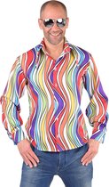 Foute Party 70s blouse Regenboog | Verkleedkleding heren maat XXL (62-64)