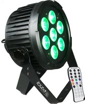 Ibiza Light - DMX-BESTUURDE LED PAR CAN MET 7x 12W RGBWA-UV LED’s 6-in-1