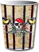 16x Piraat themafeest drinkbekertjes 250 ml Piraten feestartikelen voor kinderfeestje/verjaardag