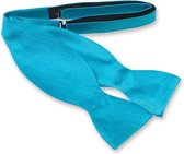 E.L. Cravatte Zelfstrikker Strik - Turquoise - 100% Zijde
