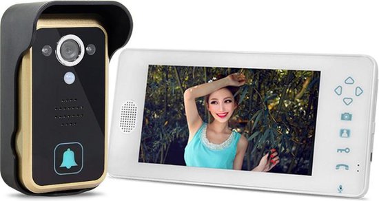 Draadloze video deurbel intercom met camera 7" LCD scherm | bol.com