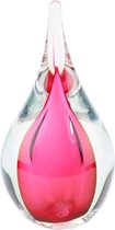 Glasobject druppel small roze mini urn glas