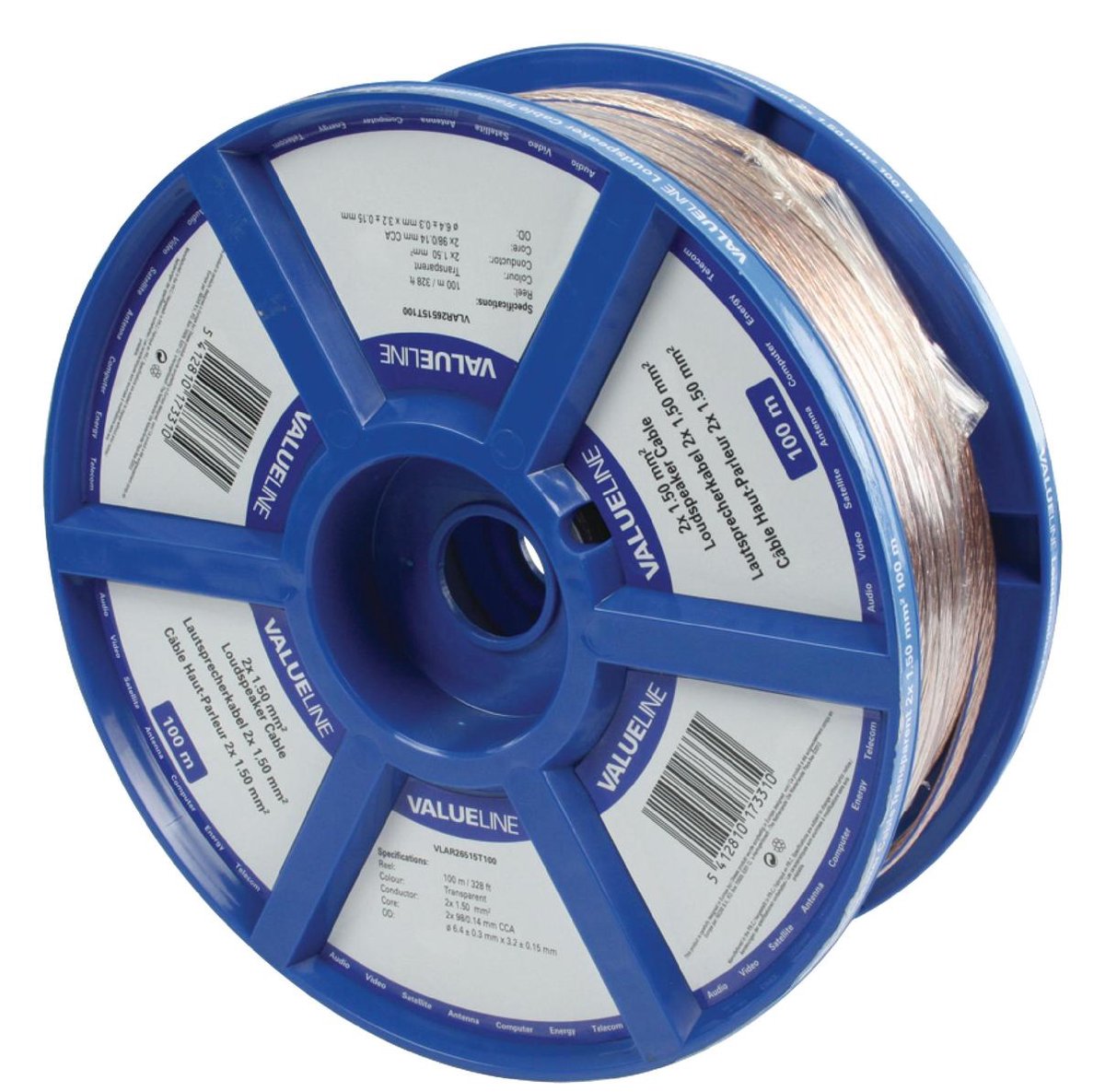 Valueline - LSP-010R - Cable De Altavoz (doble, 0,35 Mm², Anillo De 100 M