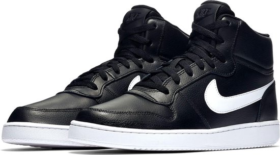 Nike Ebernon Mid Heren Sneakers - Black/White - Maat 44.5