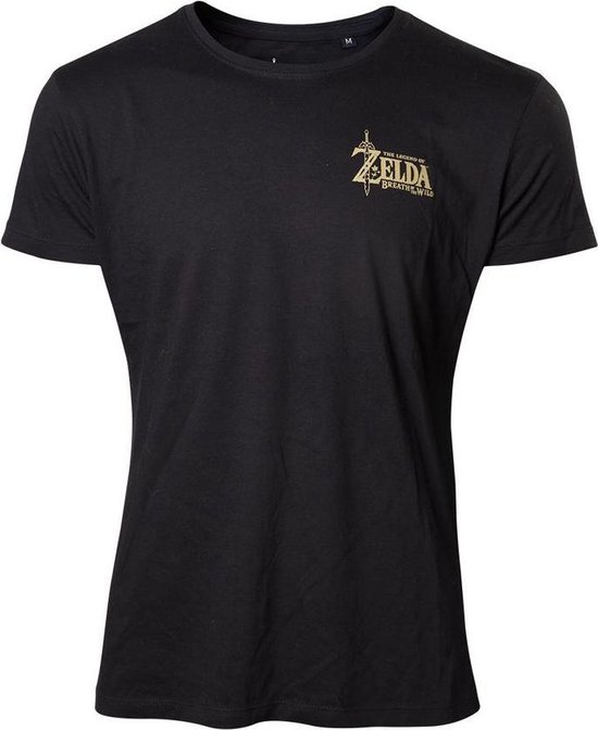 Zelda Breath of the Wild - Golden Game Logo on Back T-shirt - XL