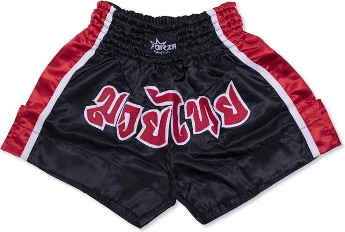 Muay Thai Short Micro Mesh - zwart/rood | Sport